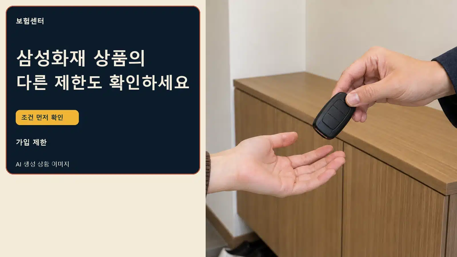 삼성화재 상품의 다른 제한도 확인하세요 — AI 생성 상황 이미지