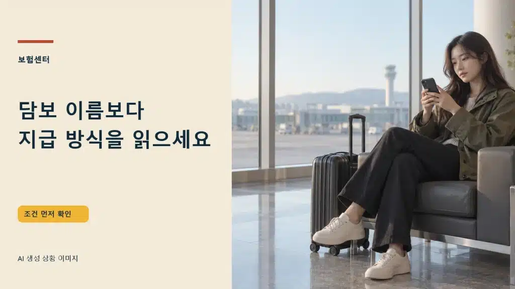 담보 이름보다 지급 방식을 읽으세요 — AI 생성 상황 이미지