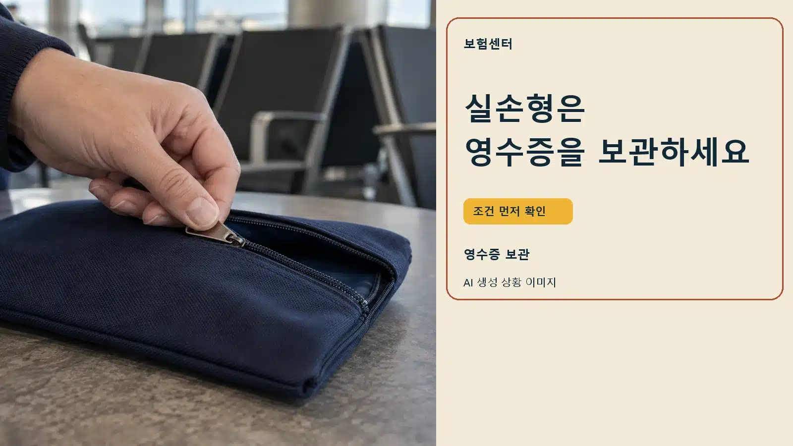 실손형은 영수증을 보관하세요 — AI 생성 상황 이미지