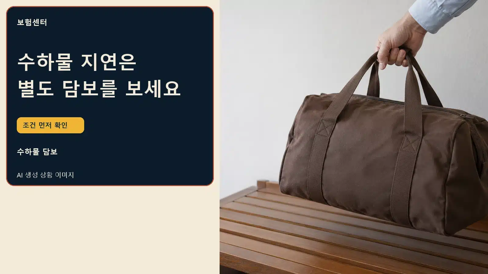 수하물 지연은 별도 담보를 보세요 — AI 생성 상황 이미지